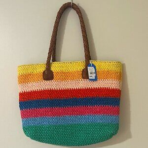 NWT Raffia Chic Crochet Tote
